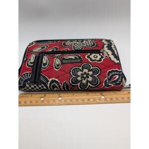 Bella Taylor Women's Floral Zip-Around Wallet Red Black Cotton 7.5in